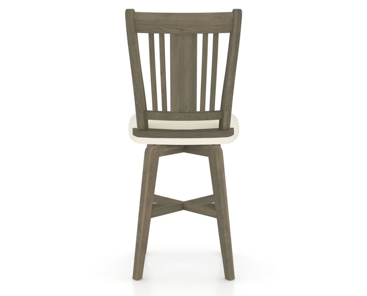 Canadel Swivel Counter Stool 7250 in YJ Faux Leather and 08 Shadow, back view