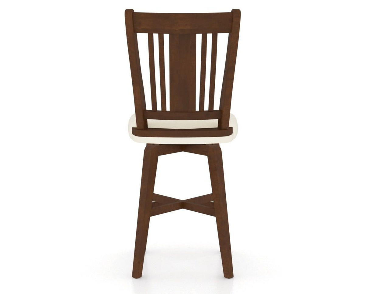 Canadel Swivel Counter Stool 7250 in YJ Faux Leather and 19 Cognac Washed, back view