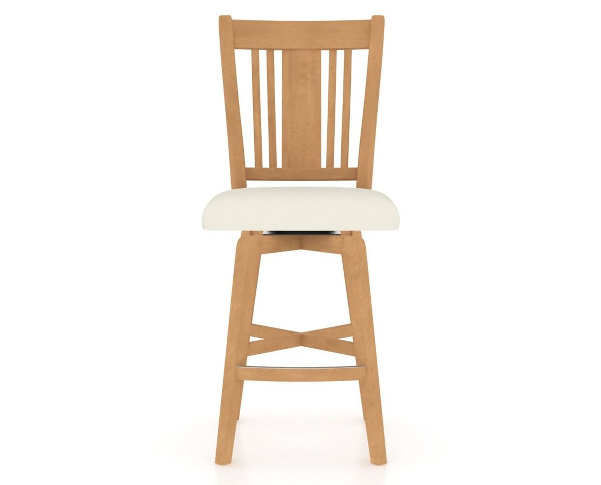 Canadel Swivel Counter Stool 7250 in YJ Faux Leather and 20 Caramel Washed, front view