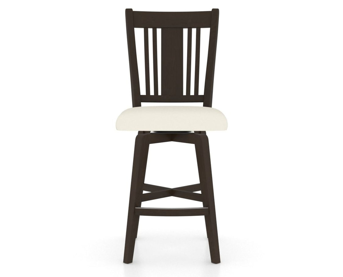 Canadel Swivel Counter Stool 7250 in YJ Faux Leather and 59 Davy's Grey, front view