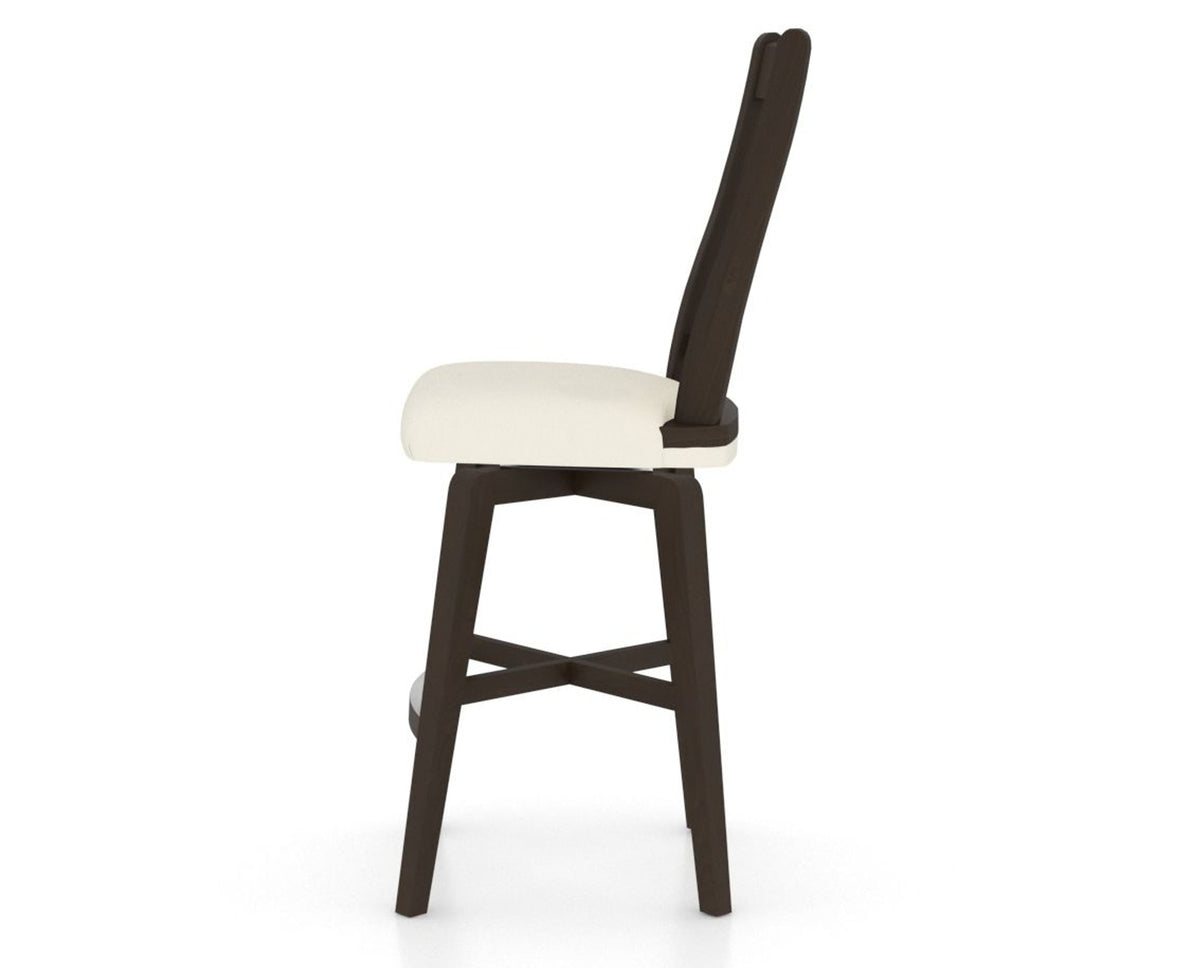 Canadel Swivel Counter Stool 7250 in YJ Faux Leather and 59 Davy's Grey, side view