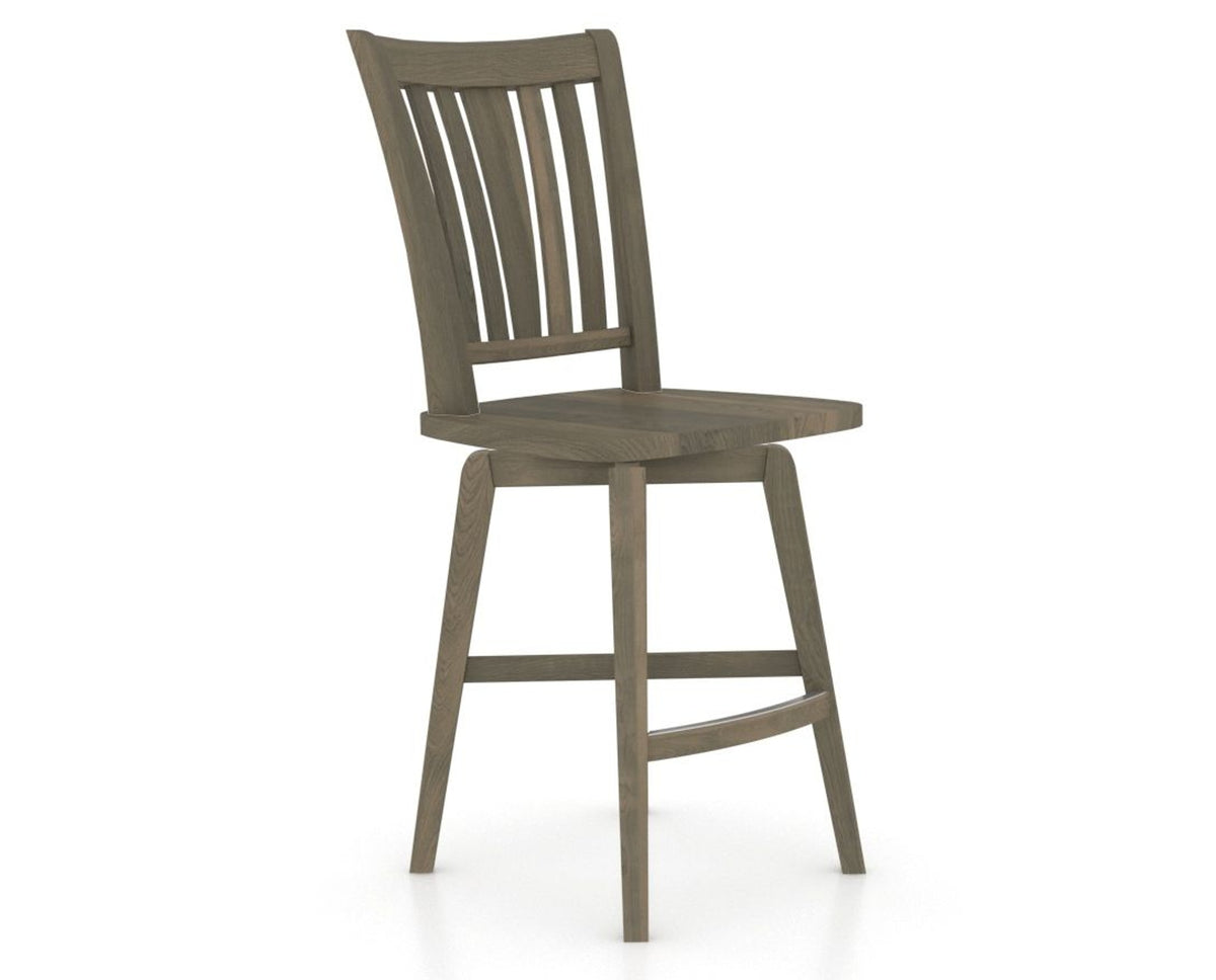 Canadel Swivel Counter Stool 7351 in Wood Seat and 08 Shadow, three-quarter view