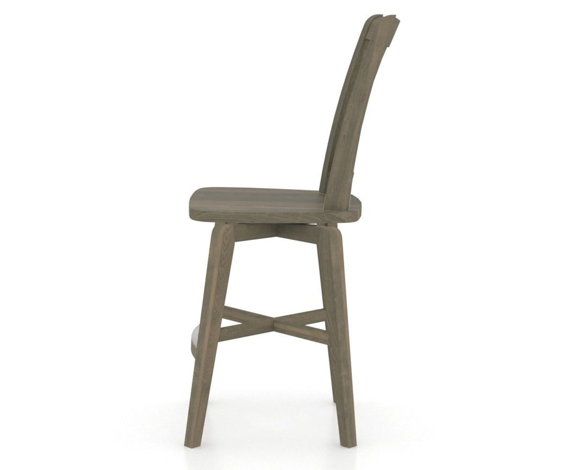 Canadel Swivel Counter Stool 7351 in Wood Seat and 08 Shadow, side view
