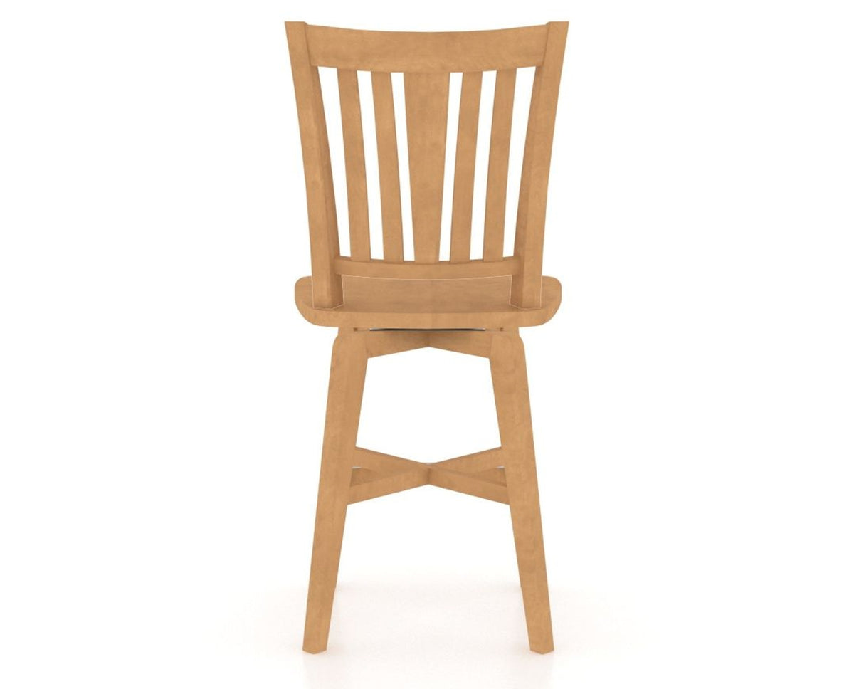 Canadel Swivel Counter Stool 7351 in Wood Seat and 20 Caramel Washed, back view