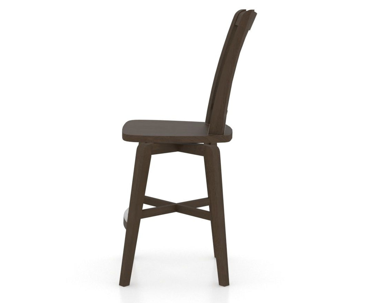Canadel Swivel Counter Stool 7351 in Wood Seat and 29 Hazelnut Washed, side view