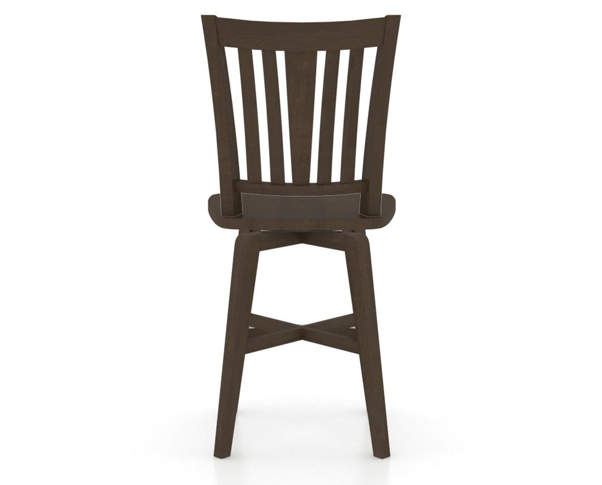 Canadel Swivel Counter Stool 7351 in Wood Seat and 29 Hazelnut Washed, back view