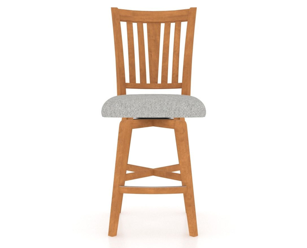 Canadel Swivel Counter Stool 7351 in 7C Fabric and 01 Honey Washed, front view