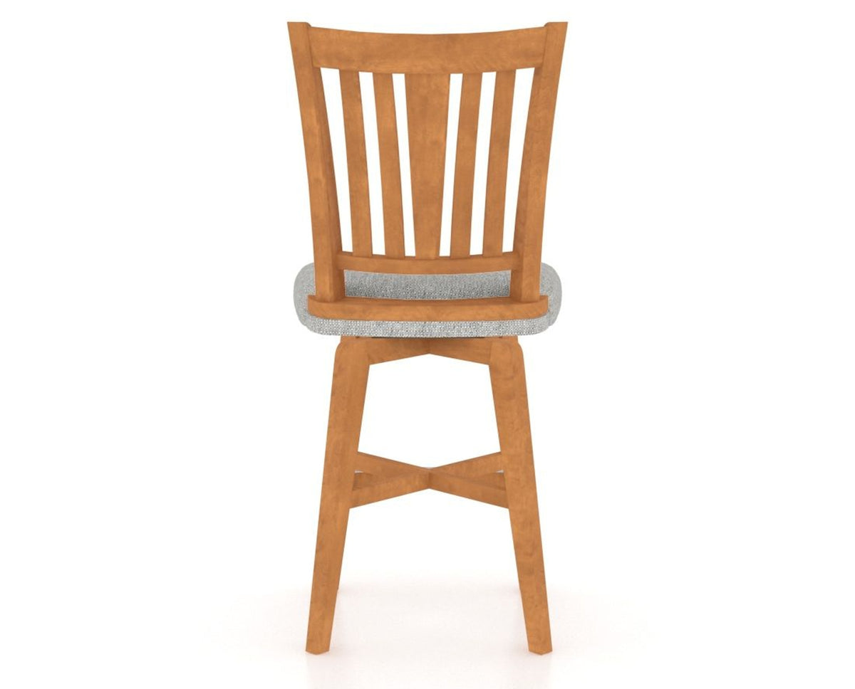 Canadel Swivel Counter Stool 7351 in 7C Fabric and 01 Honey Washed, back view