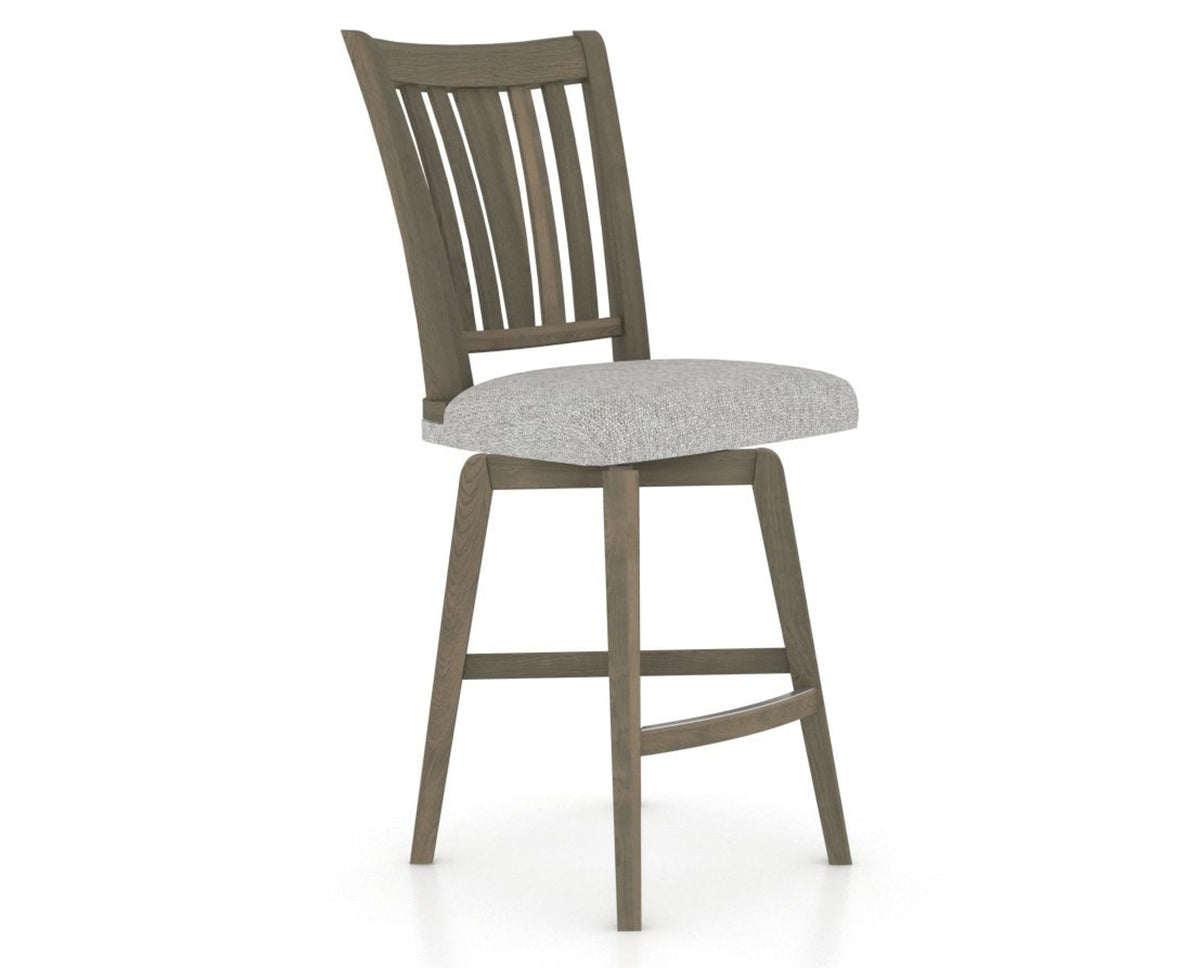 Canadel Swivel Counter Stool 7351 in 7C Fabric and 08 Shadow, three-quarter view