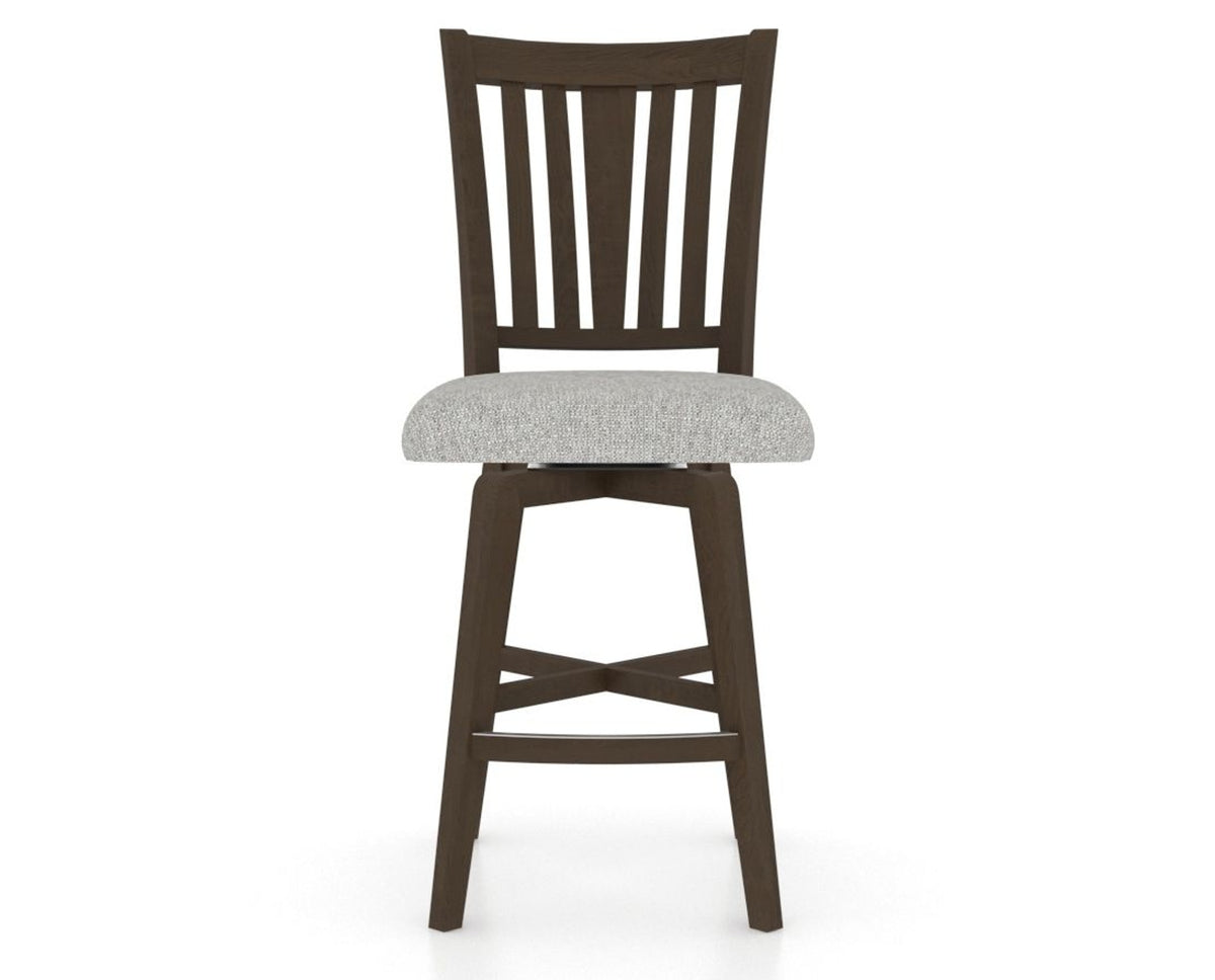 Canadel Swivel Counter Stool 7351 in 7C Fabric and 29 Hazelnut Washed, front view