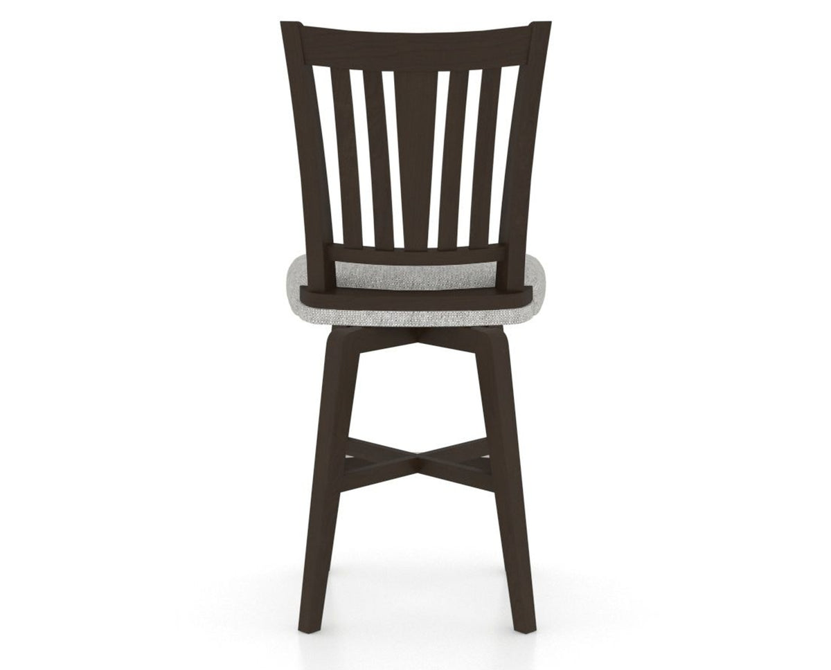 Canadel Swivel Counter Stool 7351 in 7C Fabric and 59 Davy's Grey, back view