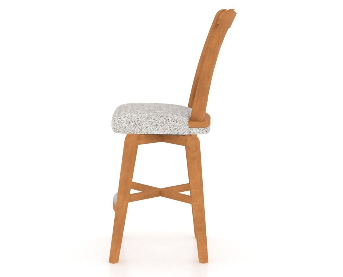 Canadel Swivel Counter Stool 7351 in FP Crypton® and 01 Honey Washed, side view