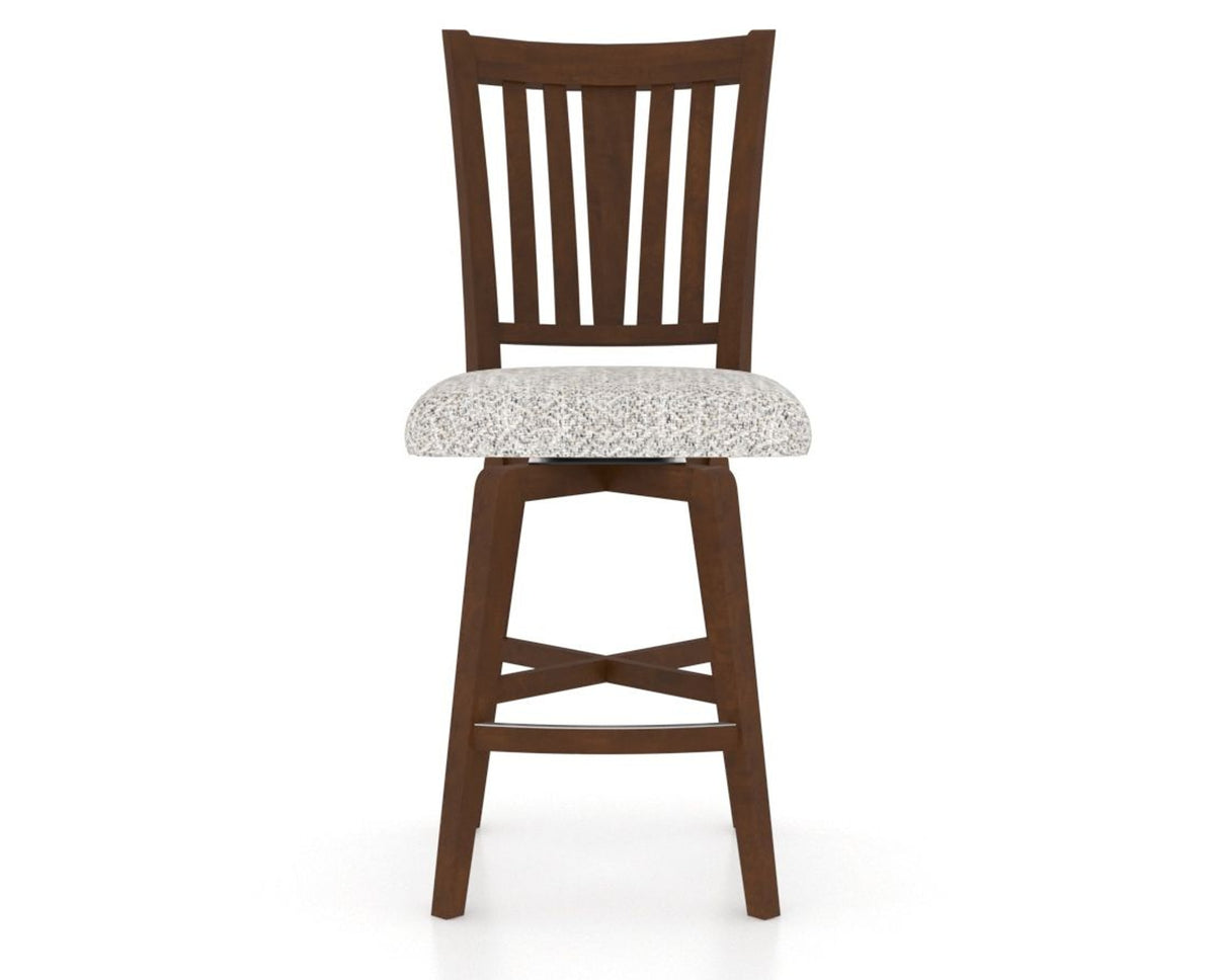 Canadel Swivel Counter Stool 7351 in FP Crypton® and 19 Cognac Washed, front view