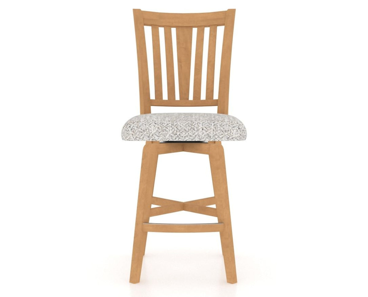 Canadel Swivel Counter Stool 7351 in FP Crypton® and 20 Caramel Washed, front view