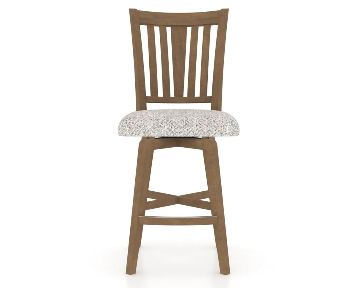 Canadel Swivel Counter Stool 7351 in FP Crypton® and 25 Pecan Washed, front view