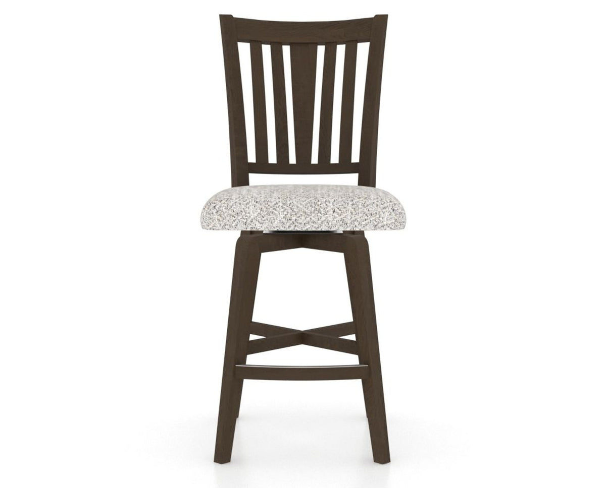 Canadel Swivel Counter Stool 7351 in FP Crypton® and 29 Hazelnut Washed, front view