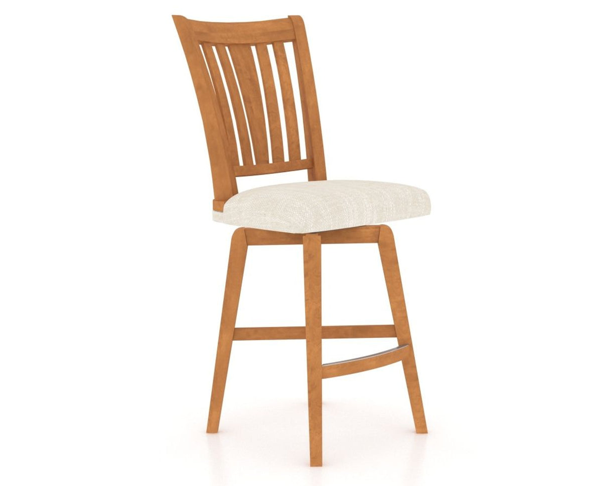Canadel Swivel Counter Stool 7351 in FT InsideOut® and 01 Honey Washed, three-quarter view