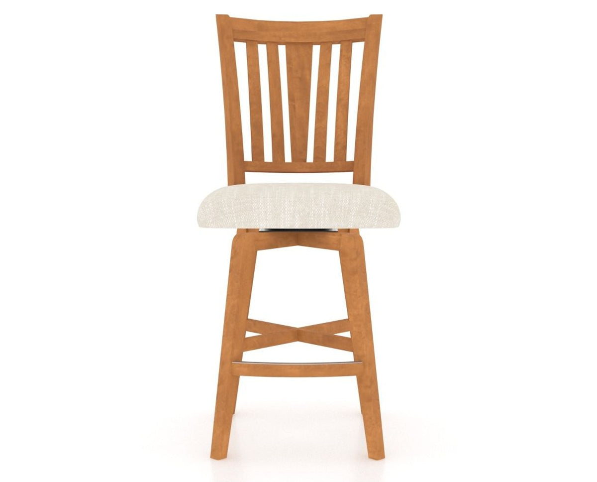 Canadel Swivel Counter Stool 7351 in FT InsideOut® and 01 Honey Washed, front view