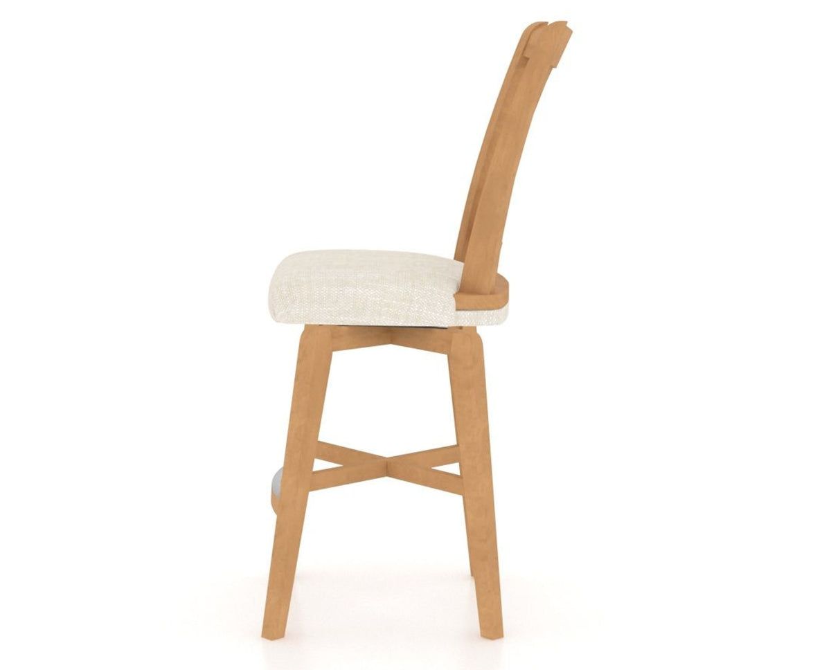 Canadel Swivel Counter Stool 7351 in FT InsideOut® and 20 Caramel Washed, side view