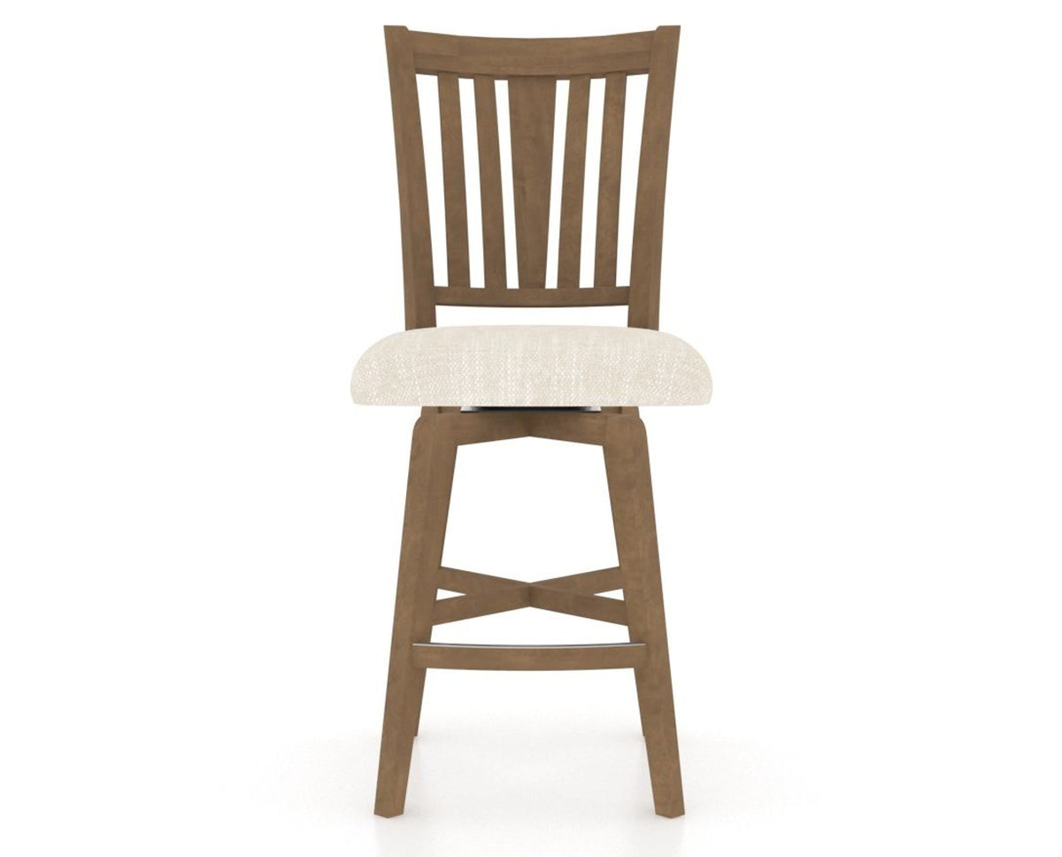 Canadel Swivel Counter Stool 7351 in FT InsideOut® and 25 Pecan Washed, front view