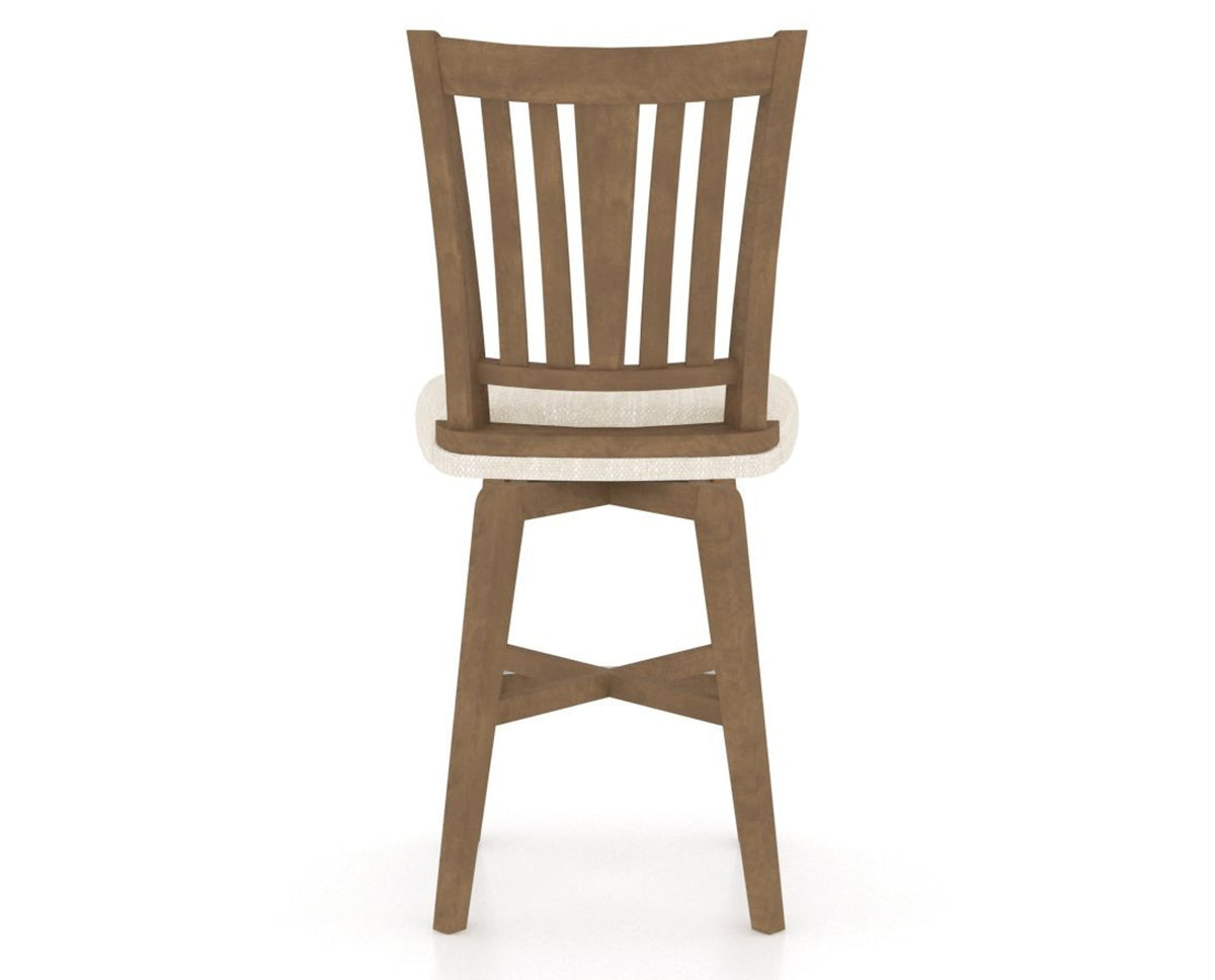 Canadel Swivel Counter Stool 7351 in FT InsideOut® and 25 Pecan Washed, back view