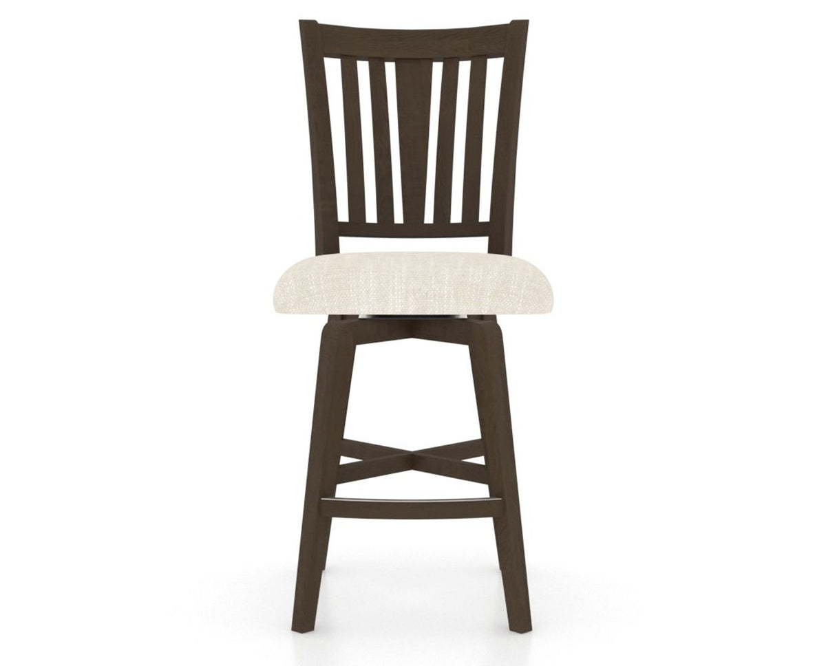 Canadel Swivel Counter Stool 7351 in FT InsideOut® and 29 Hazelnut Washed, front view