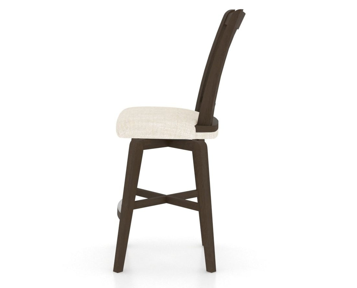 Canadel Swivel Counter Stool 7351 in FT InsideOut® and 29 Hazelnut Washed, side view