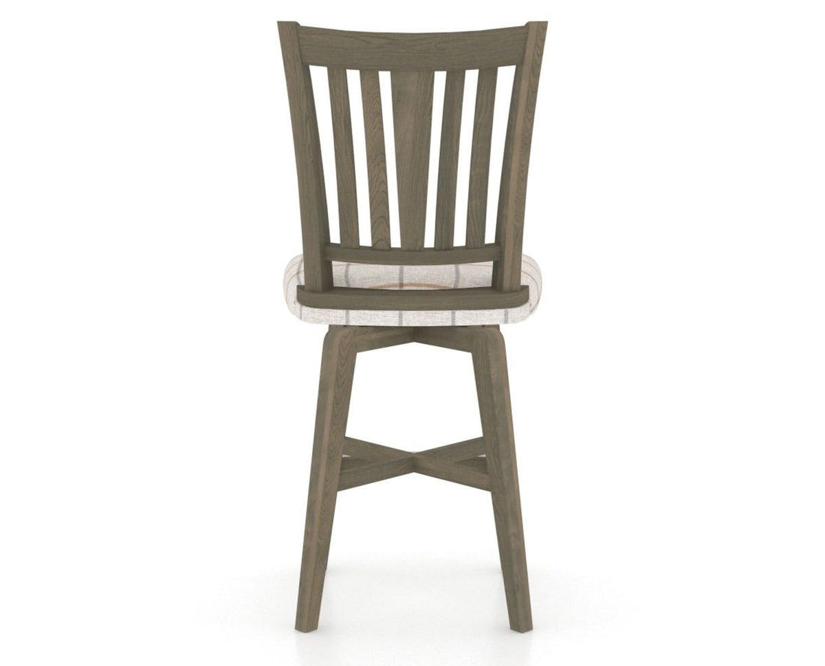 Canadel Swivel Counter Stool 7351 in OZ Fabric and 08 Shadow, back view