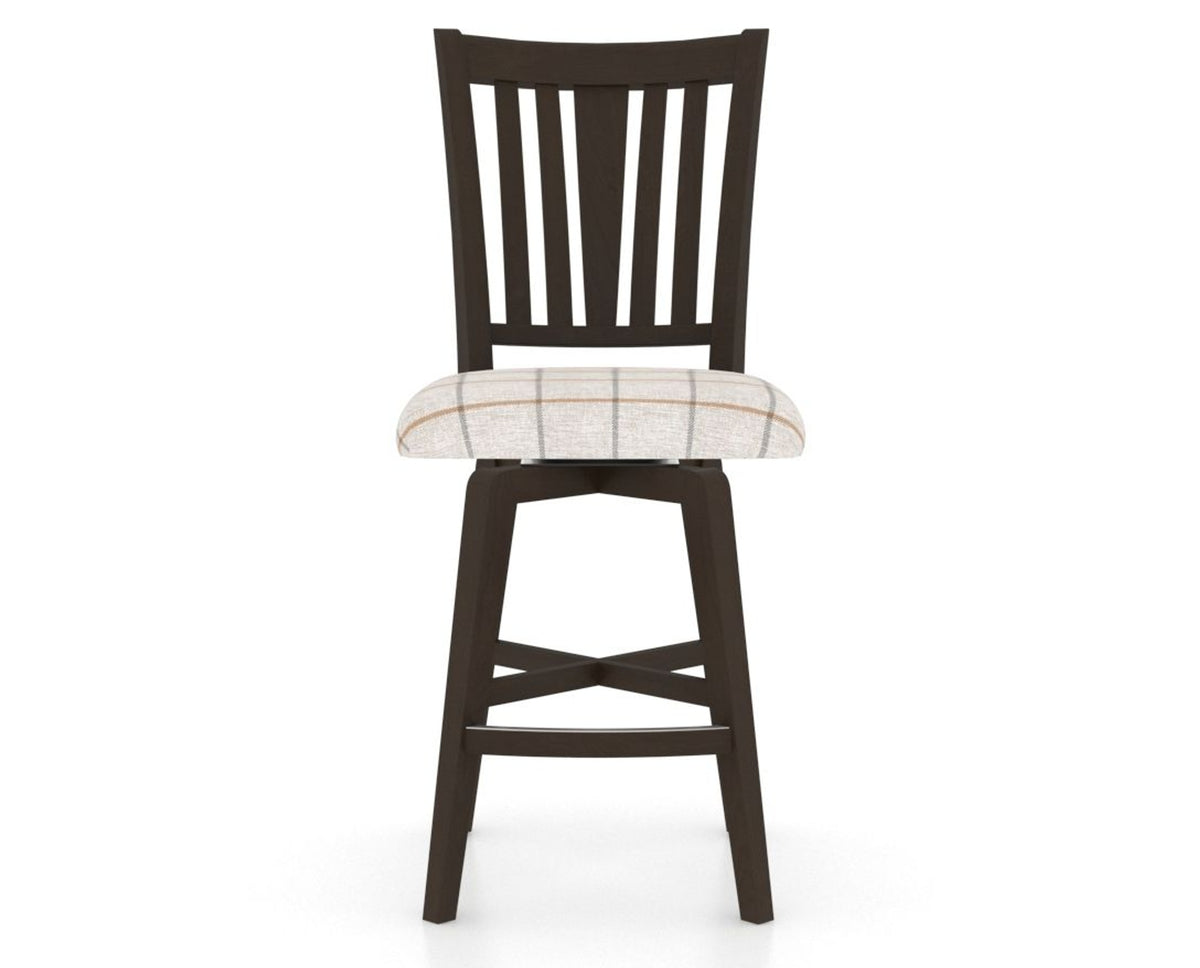Canadel Swivel Counter Stool 7351 in OZ Fabric and 59 Davy's Grey, front view