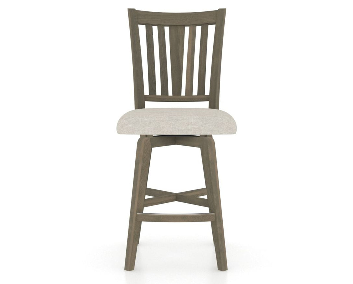 Canadel Swivel Counter Stool 7351 in TB Fabric and 08 Shadow, front view