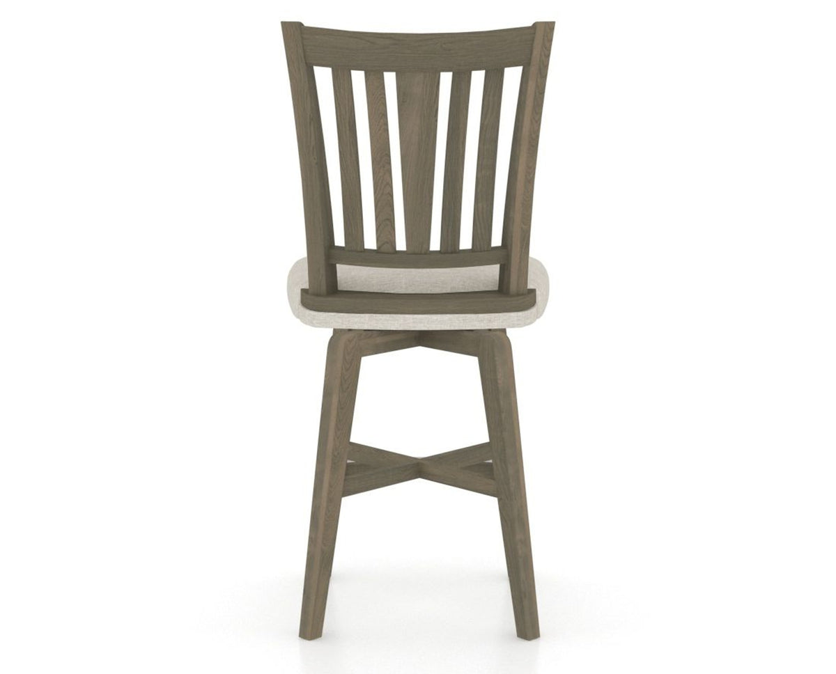 Canadel Swivel Counter Stool 7351 in TB Fabric and 08 Shadow, back view