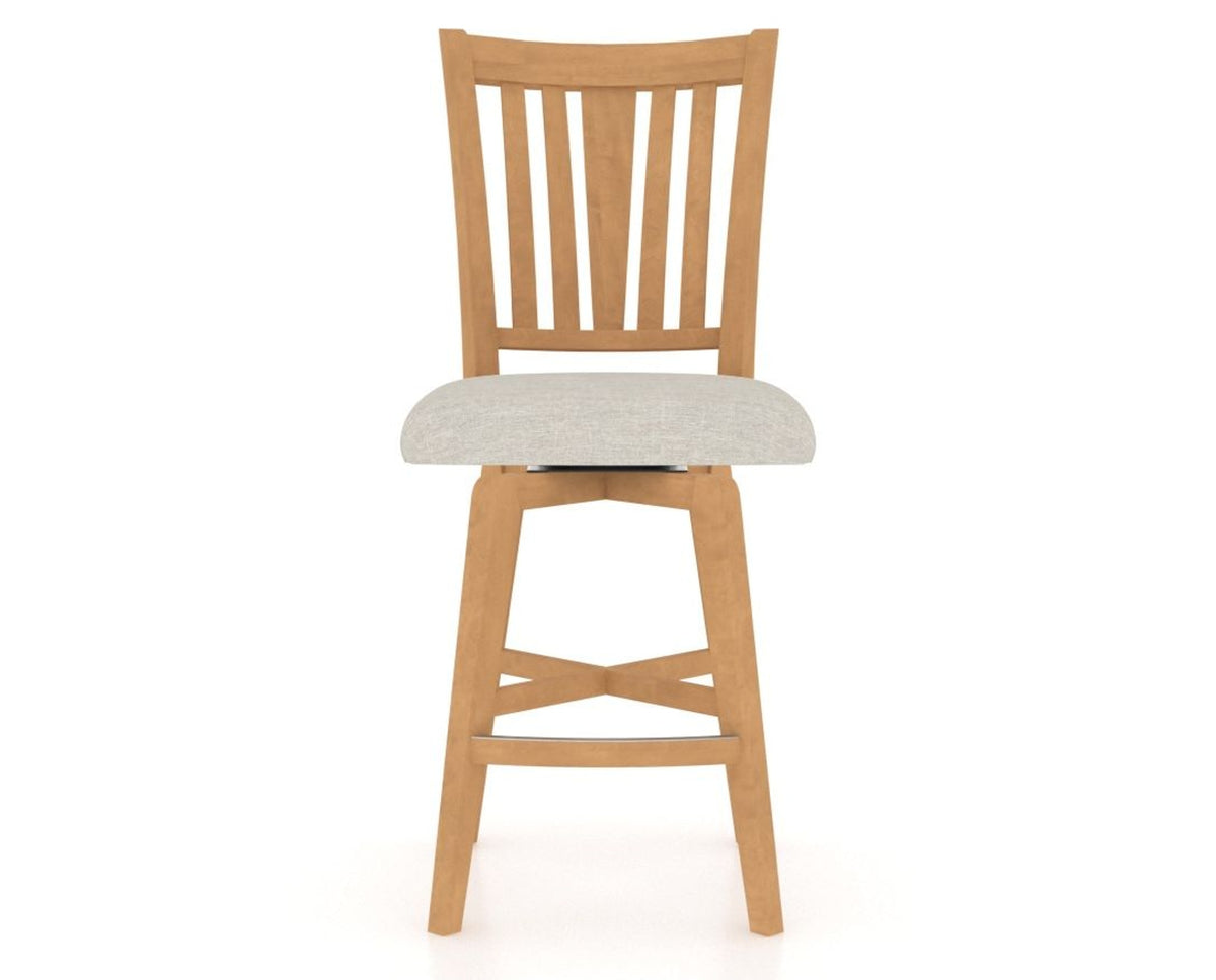 Canadel Swivel Counter Stool 7351 in TB Fabric and 20 Caramel Washed, front view
