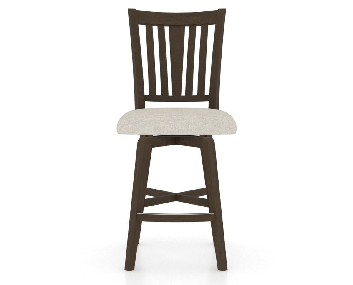 Canadel Swivel Counter Stool 7351 in TB Fabric and 29 Hazelnut Washed, front view