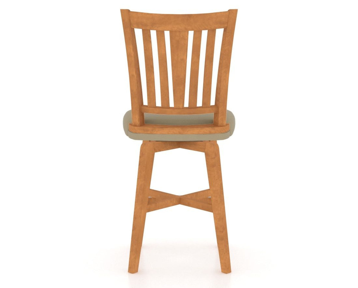 Canadel Swivel Counter Stool 7351 in XY Faux Leather and 01 Honey Washed, back view