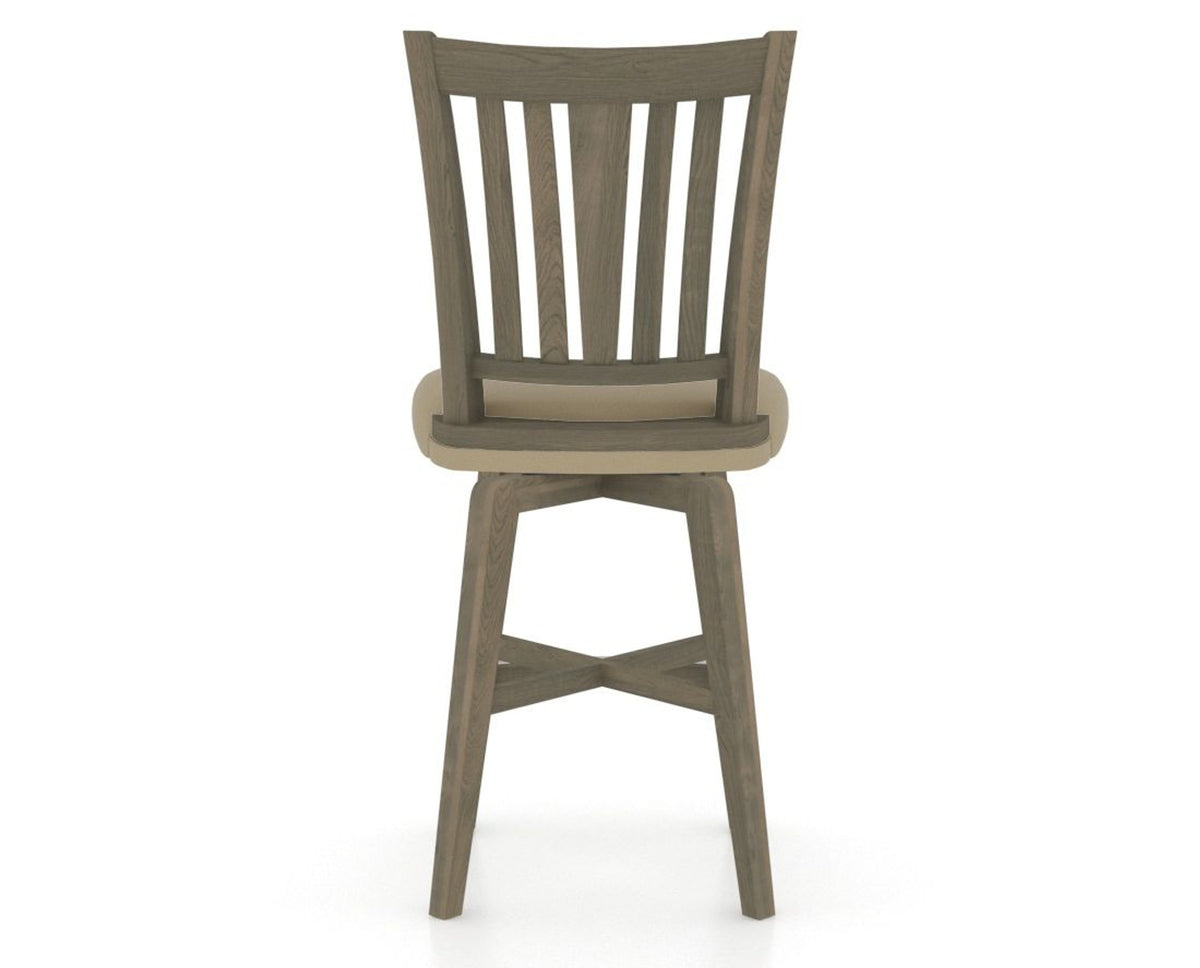 Canadel Swivel Counter Stool 7351 in XY Faux Leather and 08 Shadow, back view