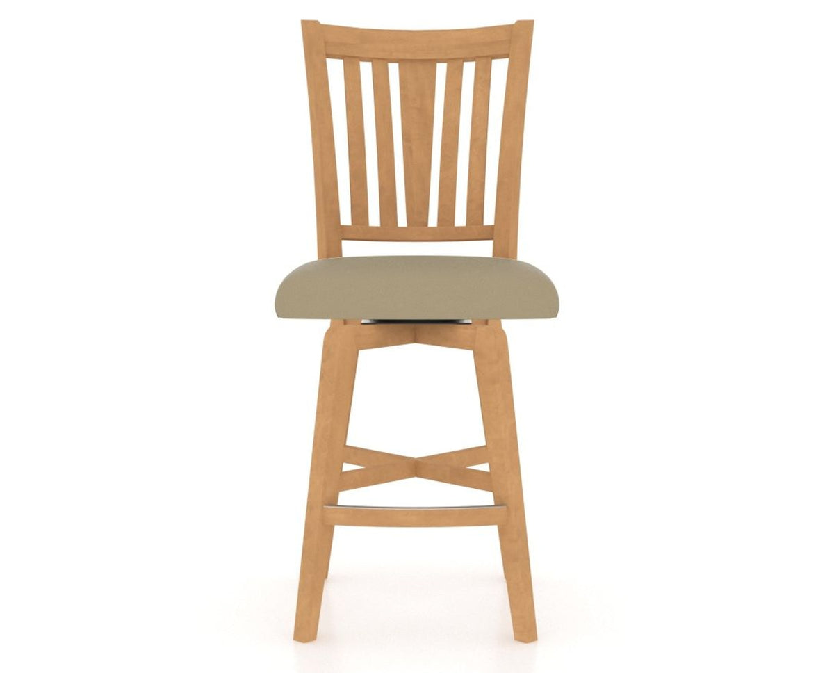 Canadel Swivel Counter Stool 7351 in XY Faux Leather and 20 Caramel Washed, front view