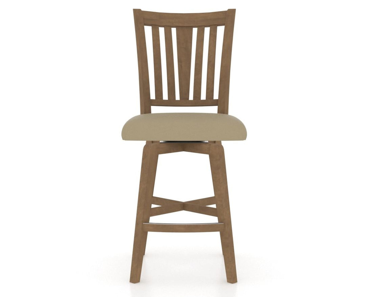 Canadel Swivel Counter Stool 7351 in XY Faux Leather and 25 Pecan Washed, front view