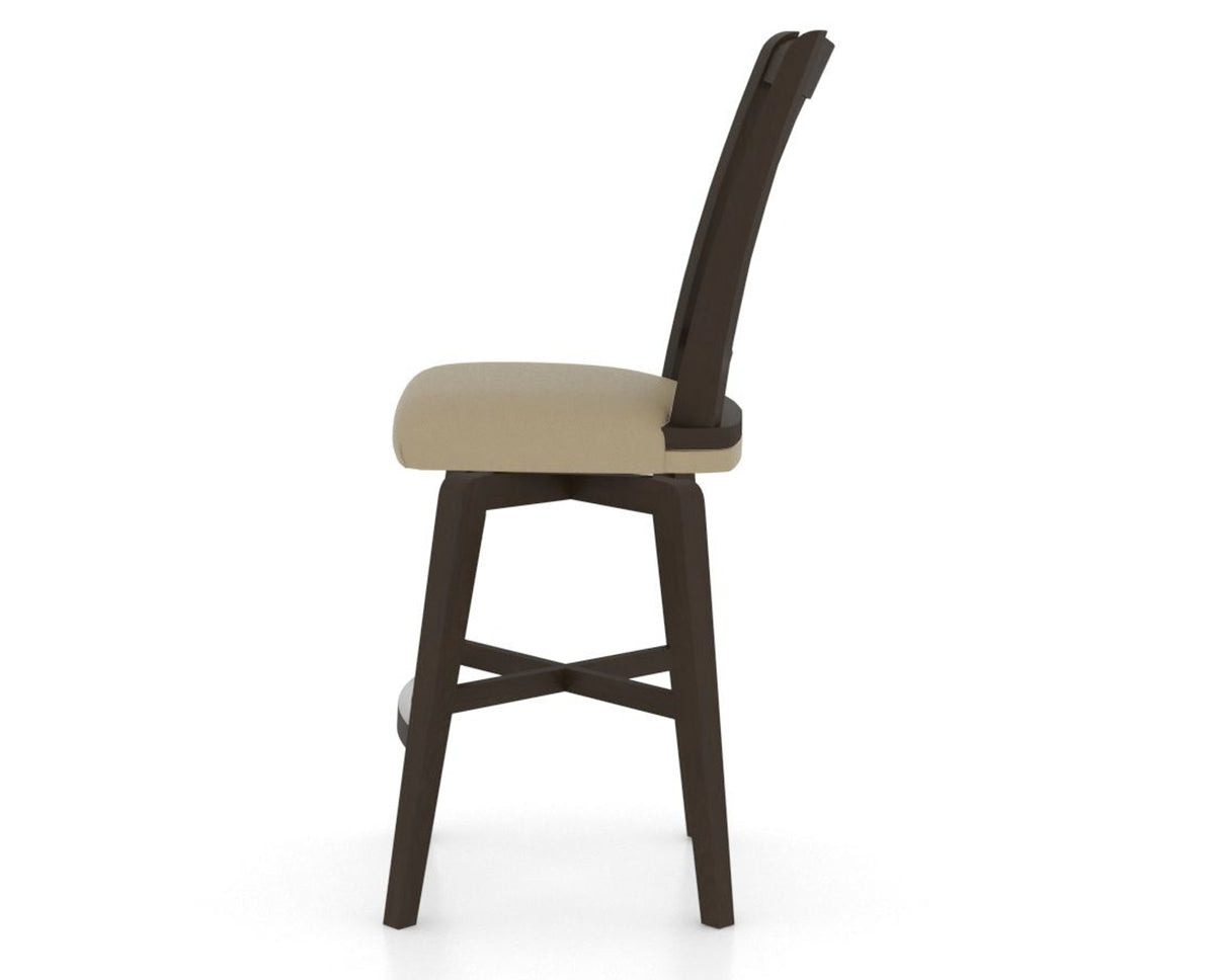 Canadel Swivel Counter Stool 7351 in XY Faux Leather and 59 Davy's Grey, side view