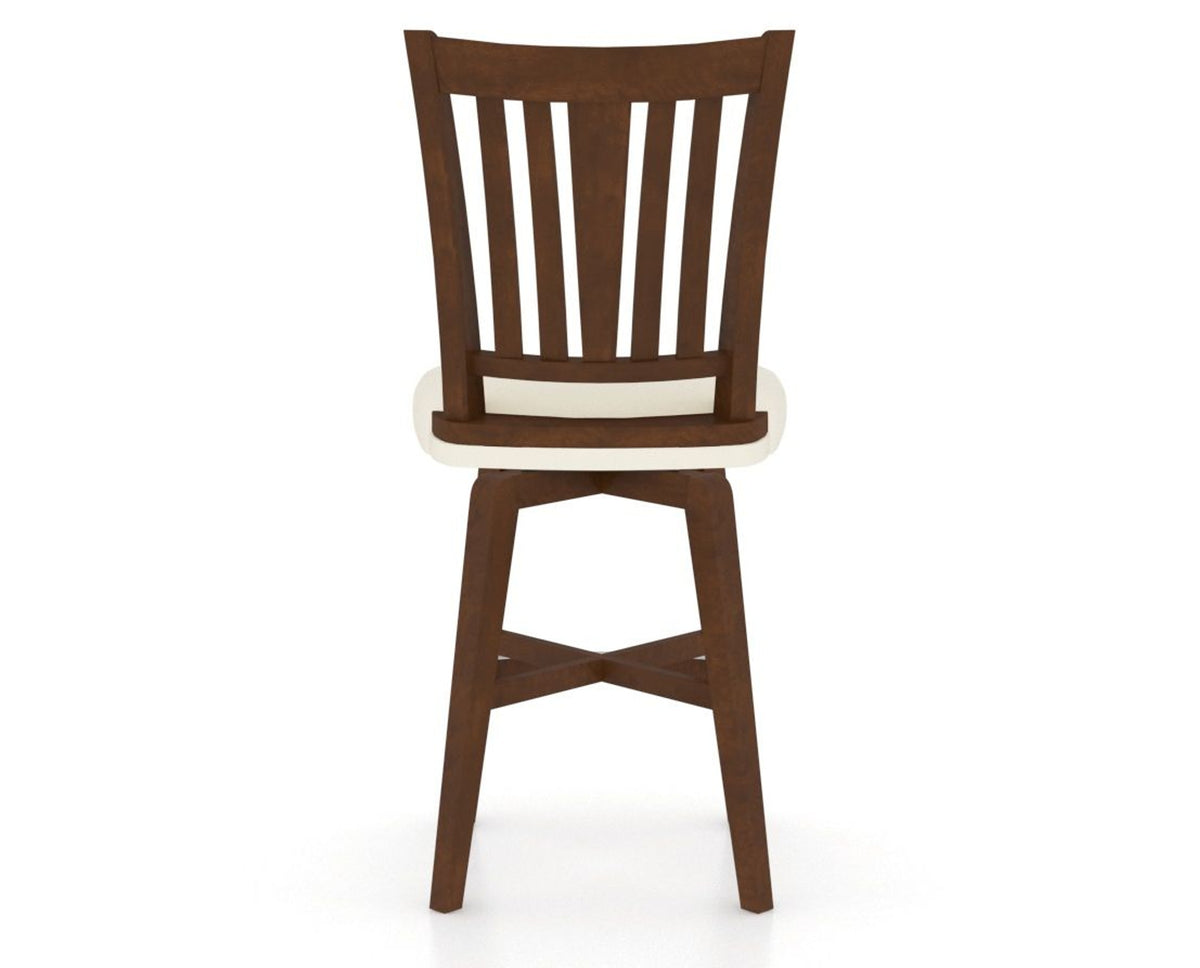 Canadel Swivel Counter Stool 7351 in YJ Faux Leather and 19 Cognac Washed, back view