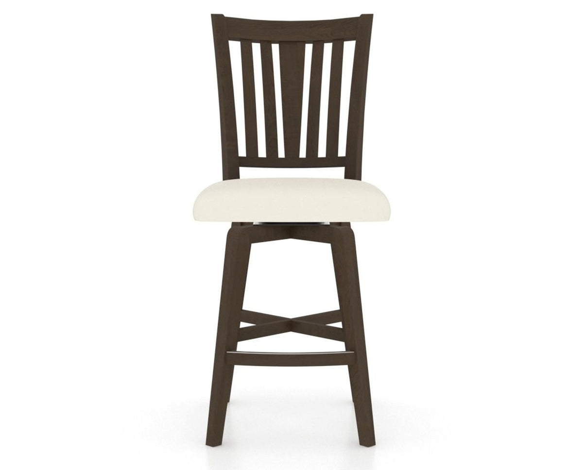 Canadel Swivel Counter Stool 7351 in YJ Faux Leather and 29 Hazelnut Washed, front view