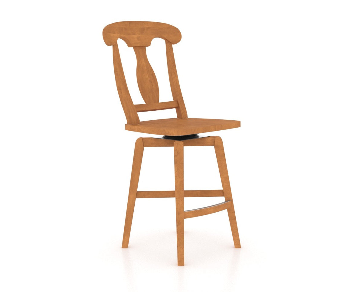 Canadel Swivel Counter Stool 7600 in Honey Washed, three-quarter view