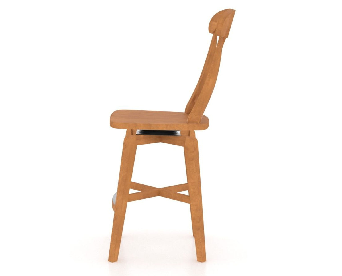Canadel Swivel Counter Stool 7600 in Honey Washed, side view