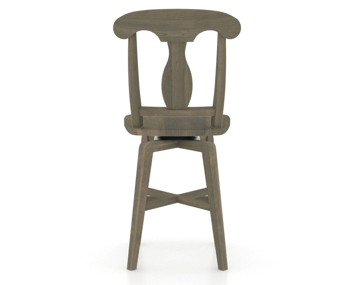 Canadel Swivel Counter Stool 7600 in Wood Seat and 08 Shadow, back view