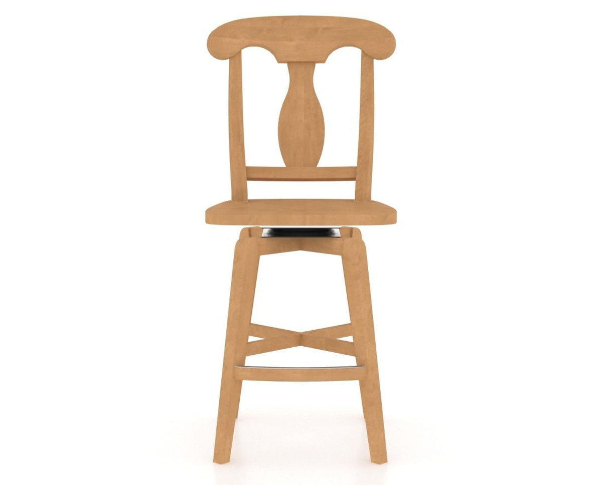 Canadel Swivel Counter Stool 7600 in Wood Seat and 20 Caramel Washed, front view