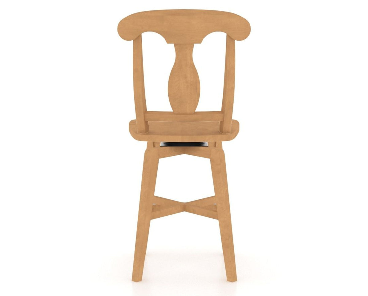 Canadel Swivel Counter Stool 7600 in Wood Seat and 20 Caramel Washed, back view