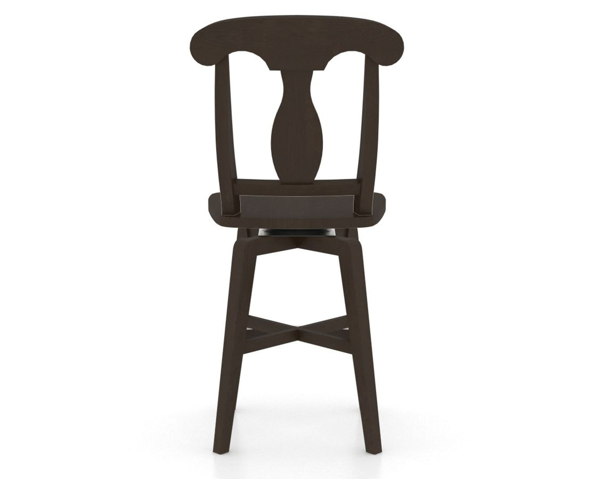 Canadel Swivel Counter Stool 7600 in Wood Seat and 59 Davy's Grey, back view