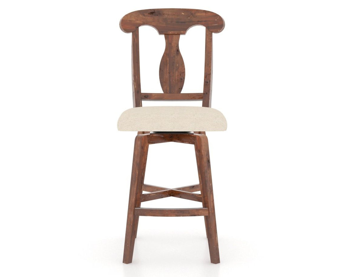 Canadel Champlain Swivel Counter Stool 7600 in 6K Sunbrella® and 33 Spice Washed, front view