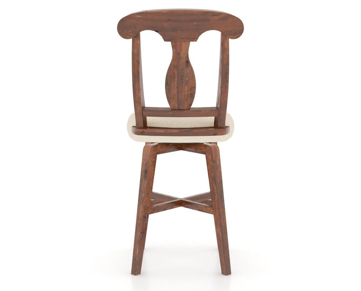Canadel Champlain Swivel Counter Stool 7600 in 6K Sunbrella® and 33 Spice Washed, back view