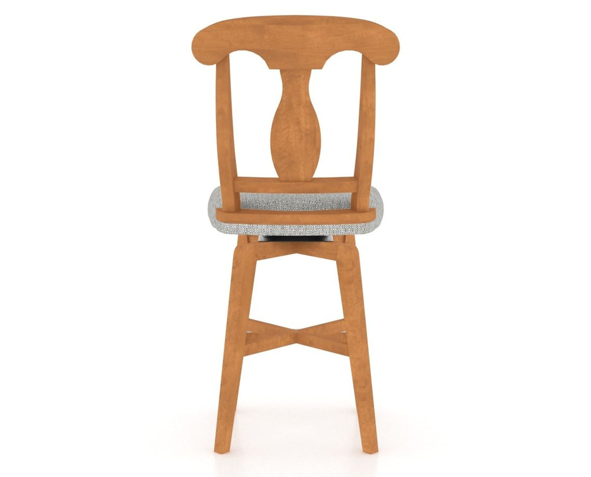Canadel Swivel Counter Stool 7600 in 7C Fabric and 01 Honey Washed, back view