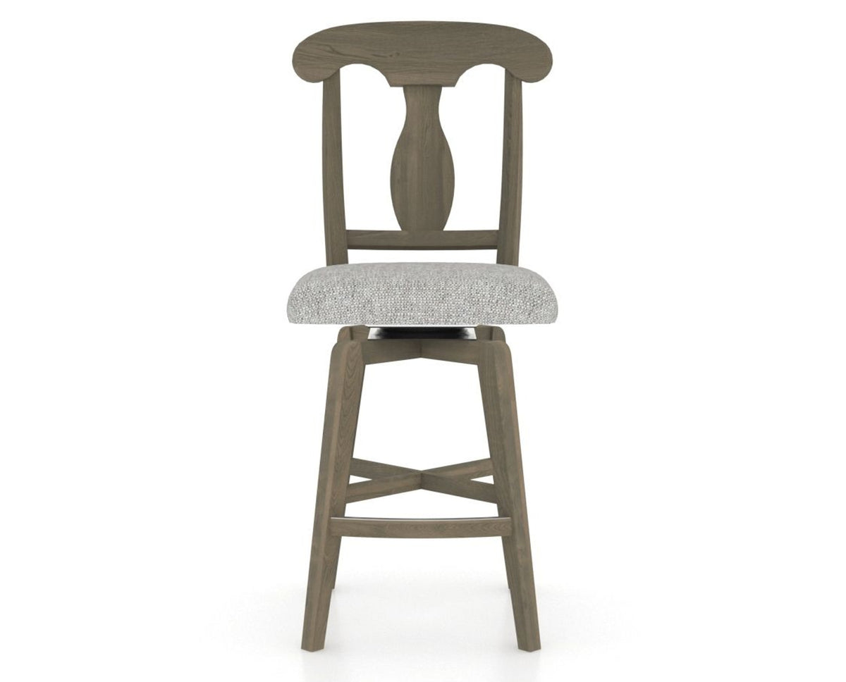 Canadel Swivel Counter Stool 7600 in 7C Fabric and 08 Shadow, front view